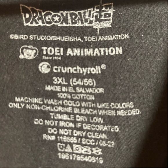 Dragon Ball Super Anime Crop Top Black T-Shirt 3XL Full-Color Character Print - Picture 2 of 4